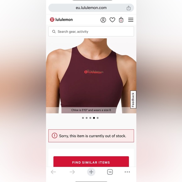 SOLDLululemonRARE NWOT💎Energy Bra High-Neck Longline✨Lunar New Year Cassis✨sz 4 - Picture 6 of 16